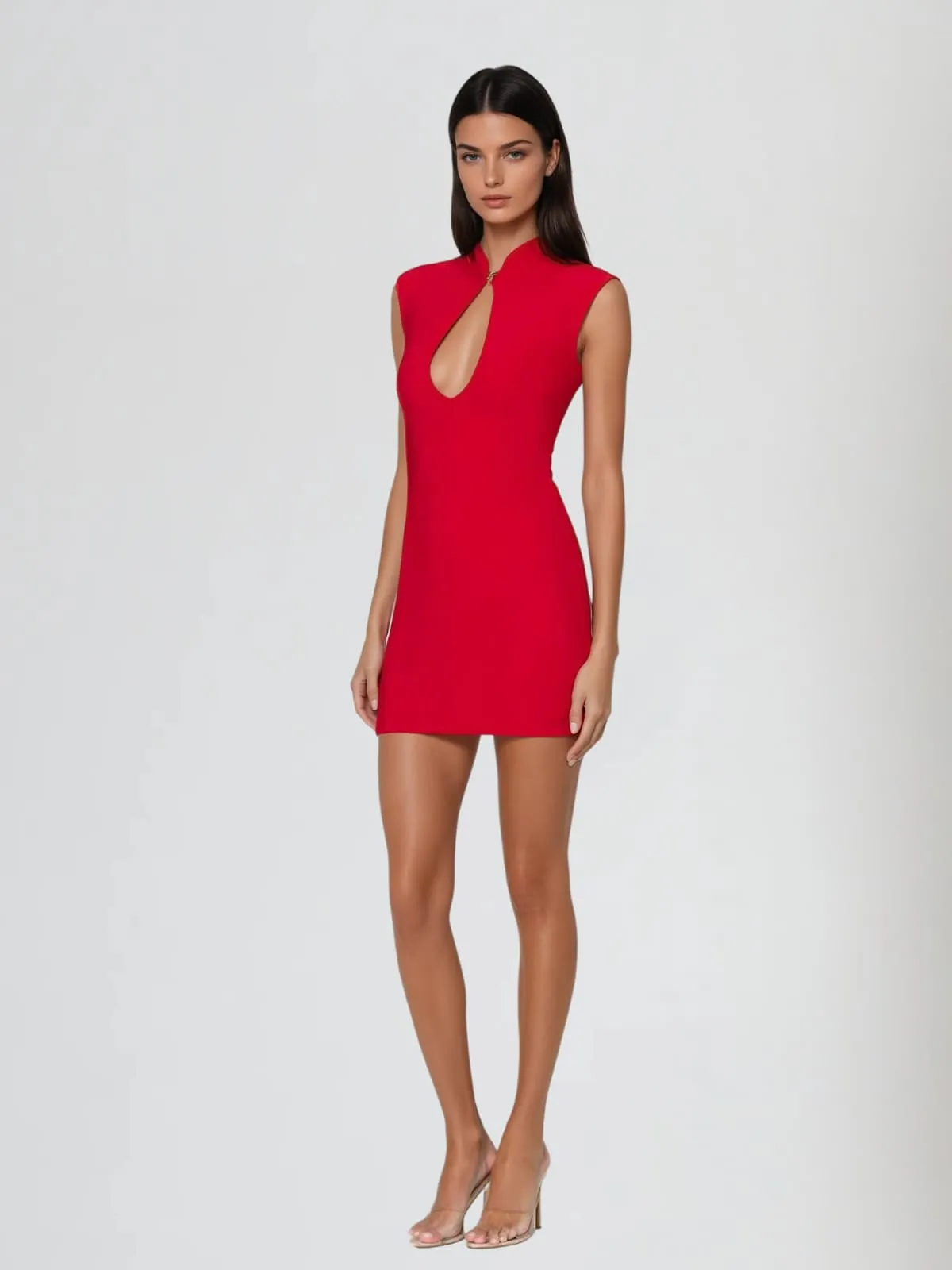 Ryriael Stand Collar Cutout Mini Dress sold by Mew Mews product image thumbnail 2