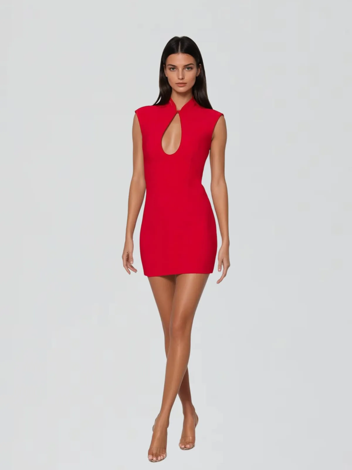 Ryriael Stand Collar Cutout Mini Dress sold by Mew Mews product image thumbnail 3