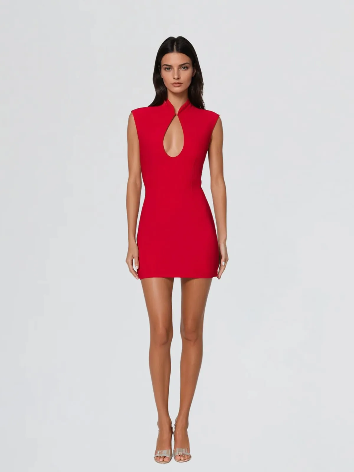 Ryriael Stand Collar Cutout Mini Dress sold by Mew Mews