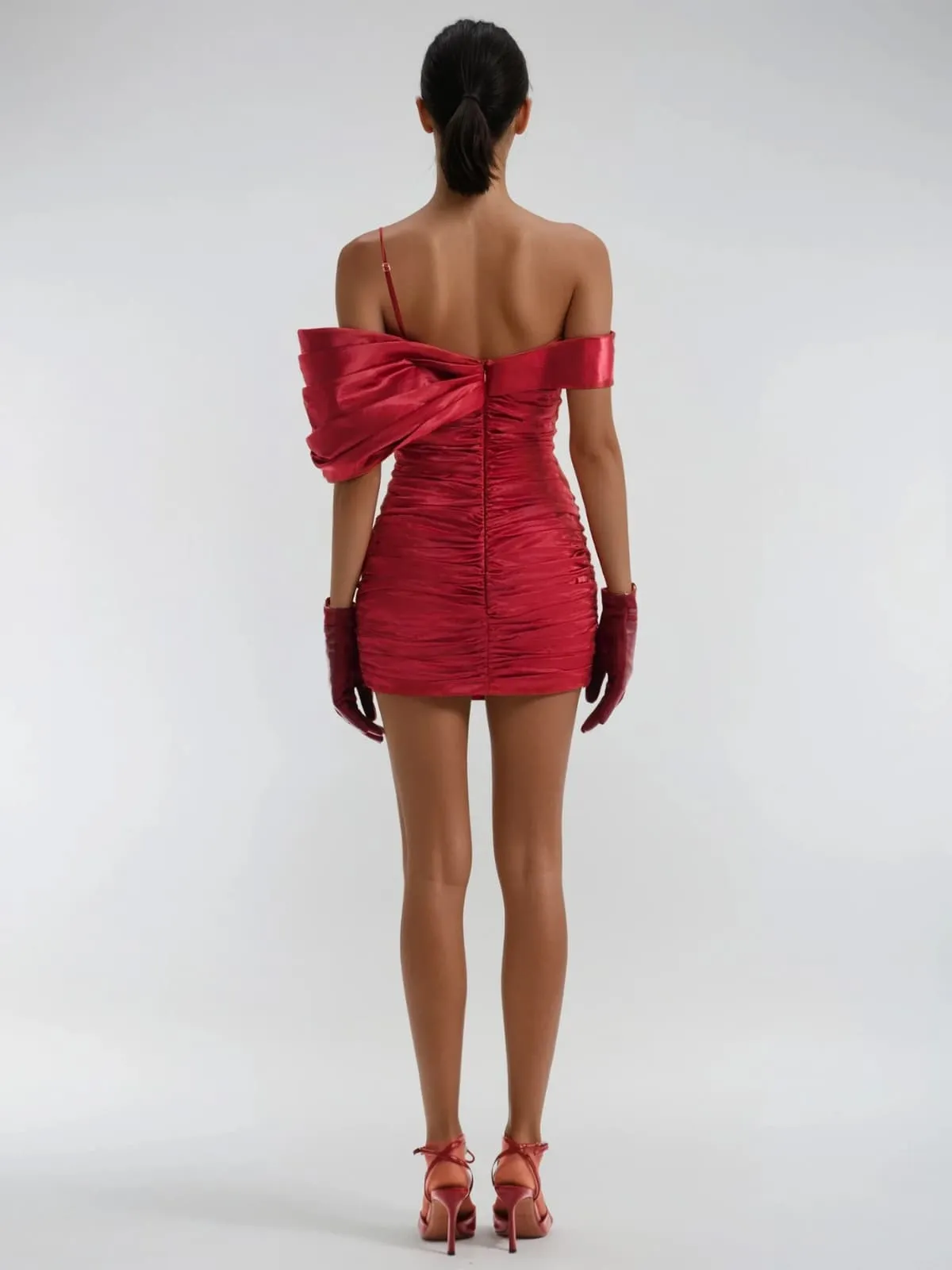 Raelthis Off Shoulder Ruched Mini Dress sold by Mew Mews product image thumbnail 4