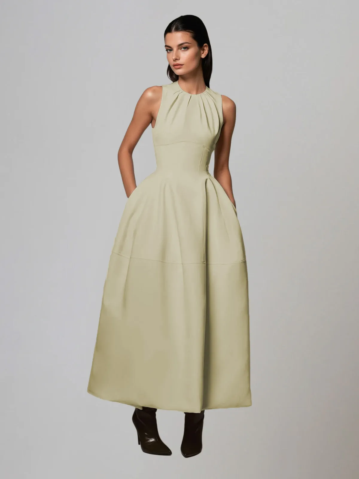 Seyra Sleeveless Ruched Maxi Dress sold by Mew Mews product image thumbnail 2