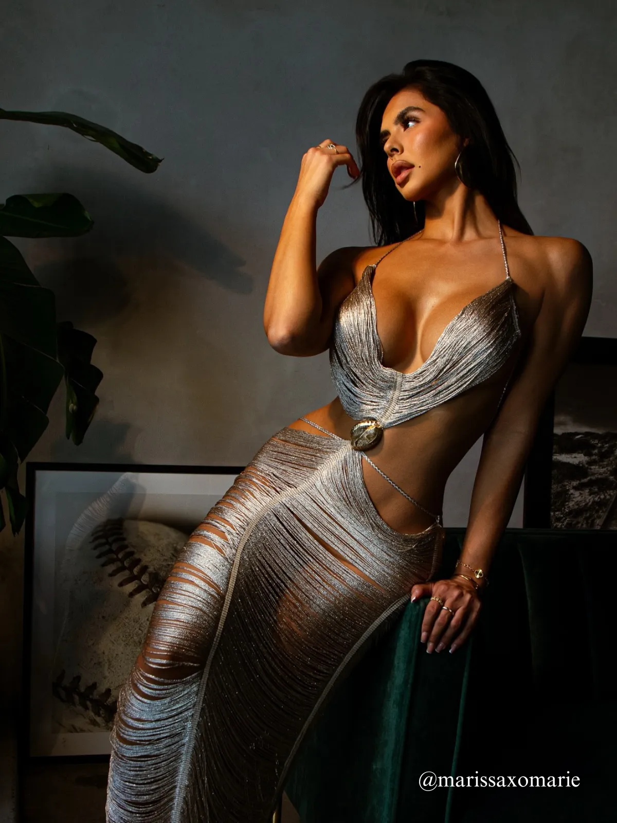 Taldrex Backless Fringe Cutout Maxi Dress sold by Mew Mews product image thumbnail 3