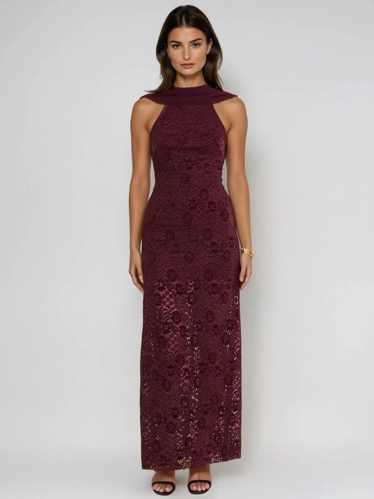 Uzvra Backless Lace Maxi Dress sold by Mew Mews