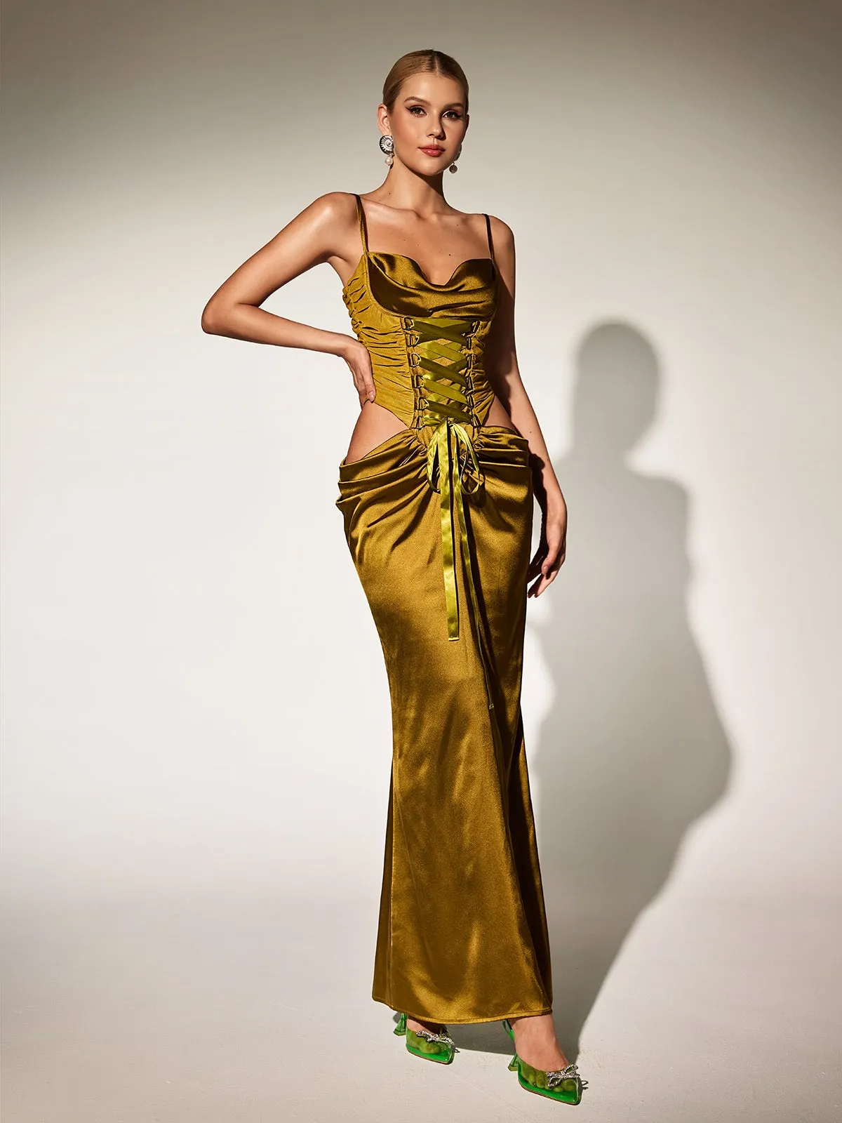 Bellissa Spaghetti Cutout Maxi Dress sold by Mew Mews product image thumbnail 3