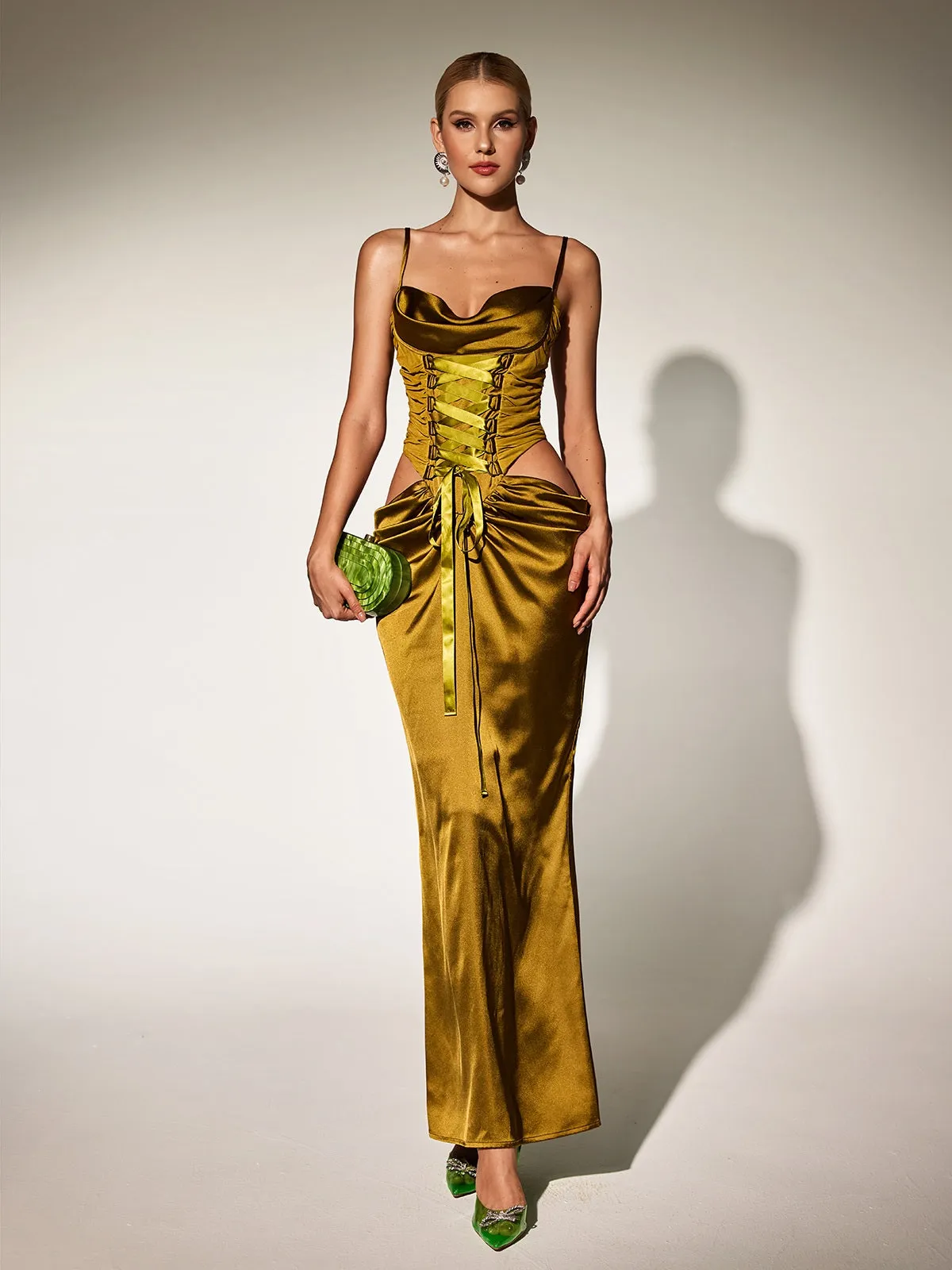 Bellissa Spaghetti Cutout Maxi Dress sold by Mew Mews product image thumbnail 5