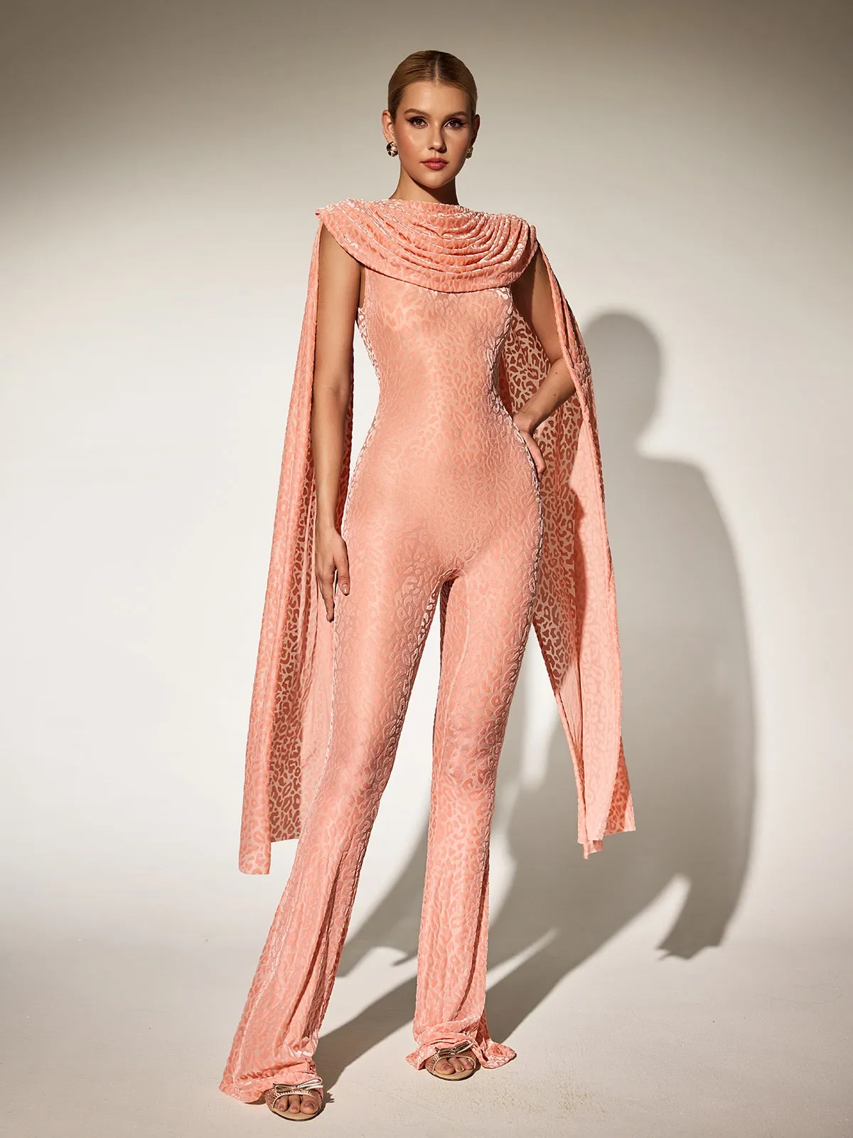 Burdette Leopard Draped Jumpsuit sold by Mew Mews product image thumbnail 4