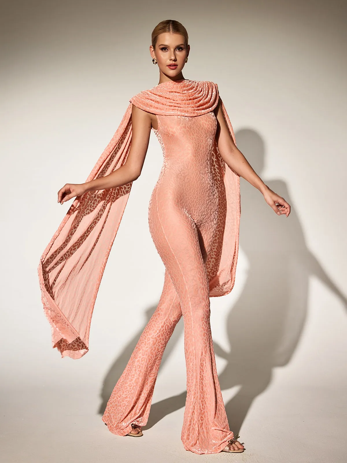 Burdette Leopard Draped Jumpsuit sold by Mew Mews product image thumbnail 5