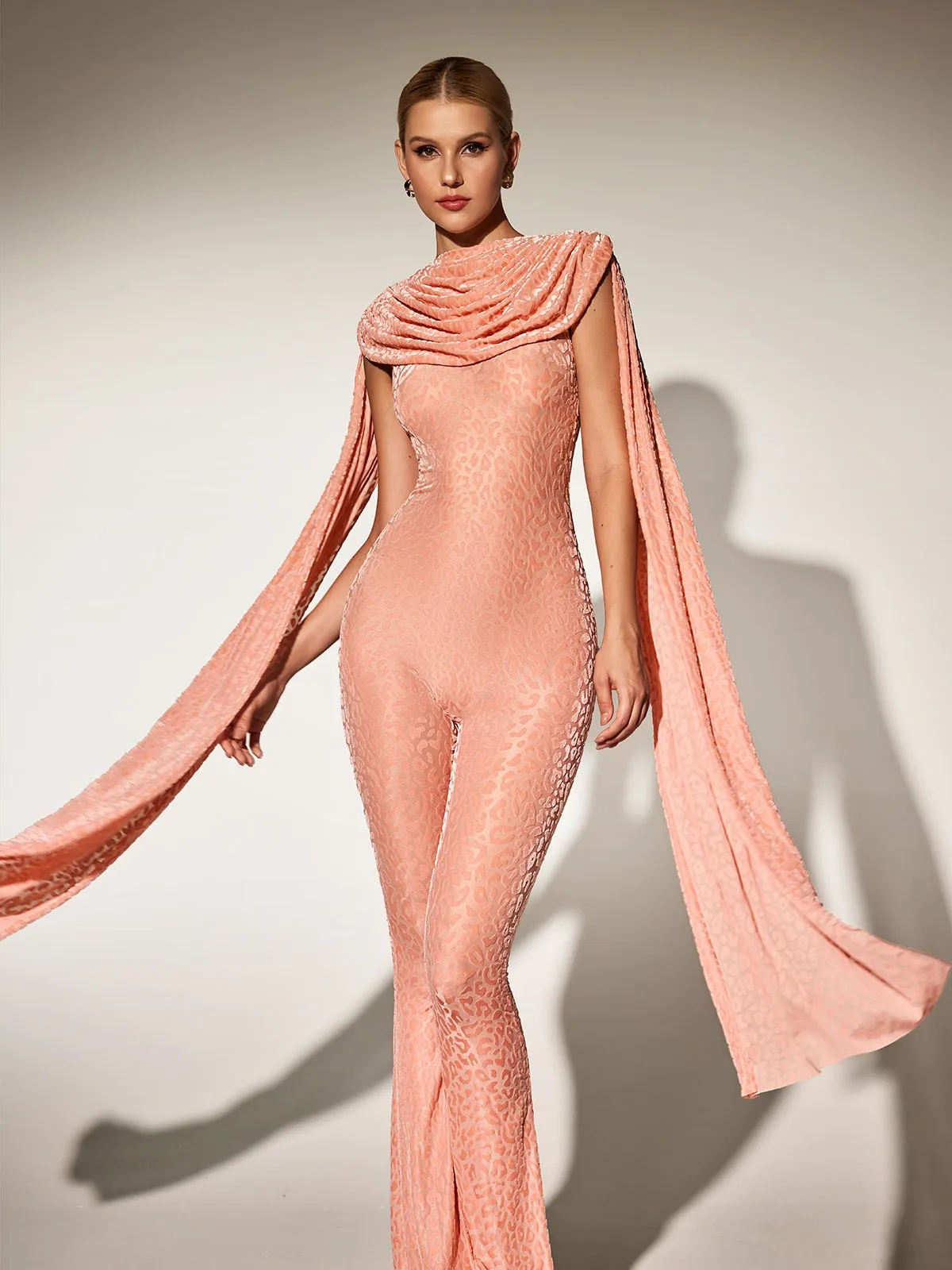 Burdette Leopard Draped Jumpsuit sold by Mew Mews product image thumbnail 2