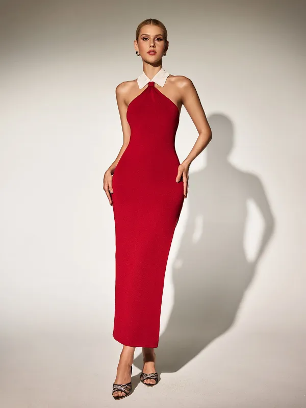 Lyrxel Halterneck Split Bandage Maxi Dress sold by Mew Mews