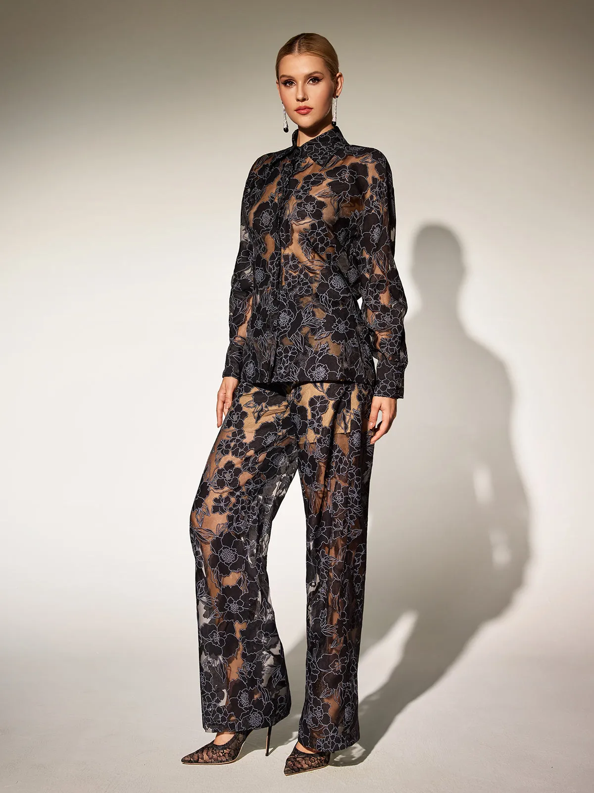 Eldara Long Sleeve Floral Pants Set sold by Mew Mews product image thumbnail 5