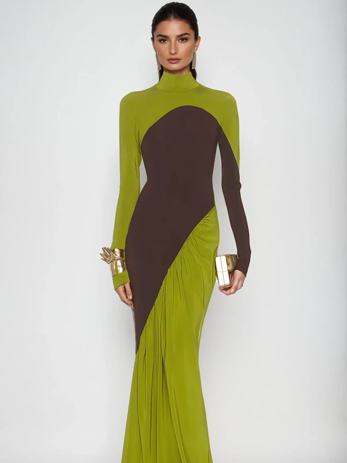 Laurice High Neck Maxi Dress In Green sold by Mew Mews