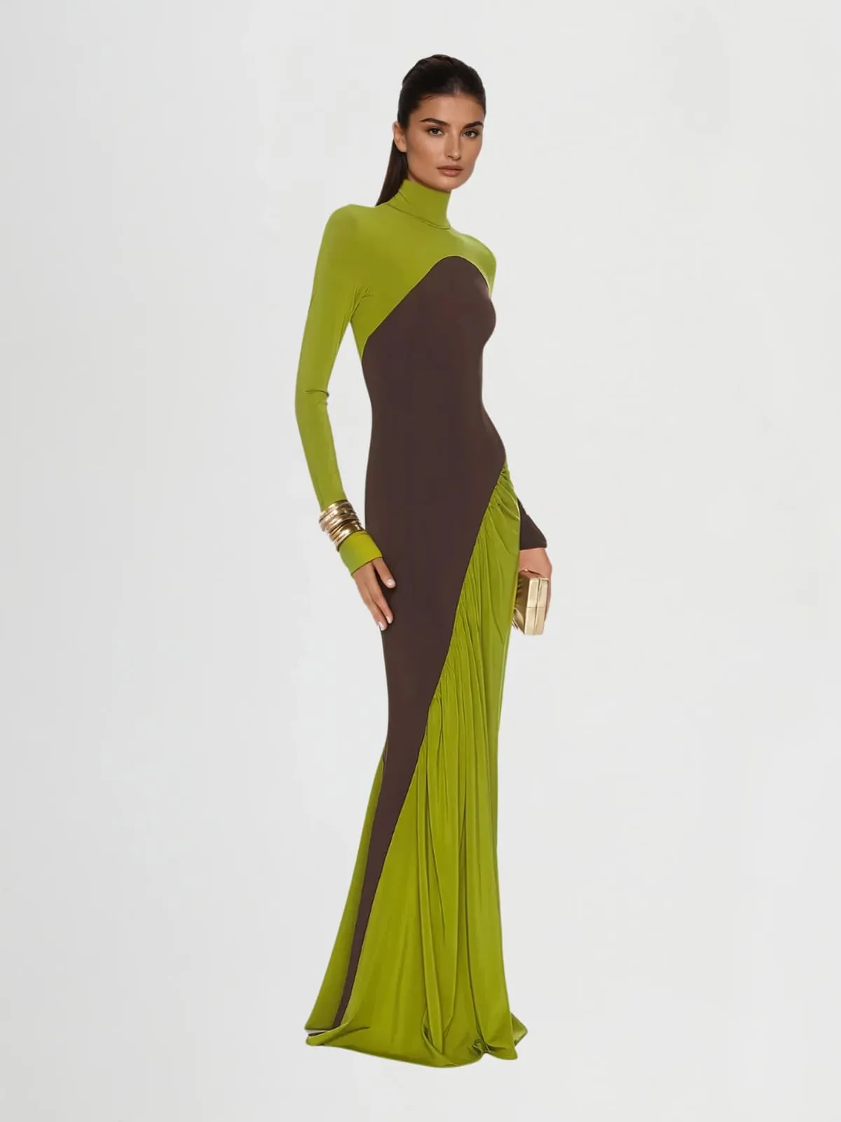 Laurice High Neck Maxi Dress In Green sold by Mew Mews product image thumbnail 2