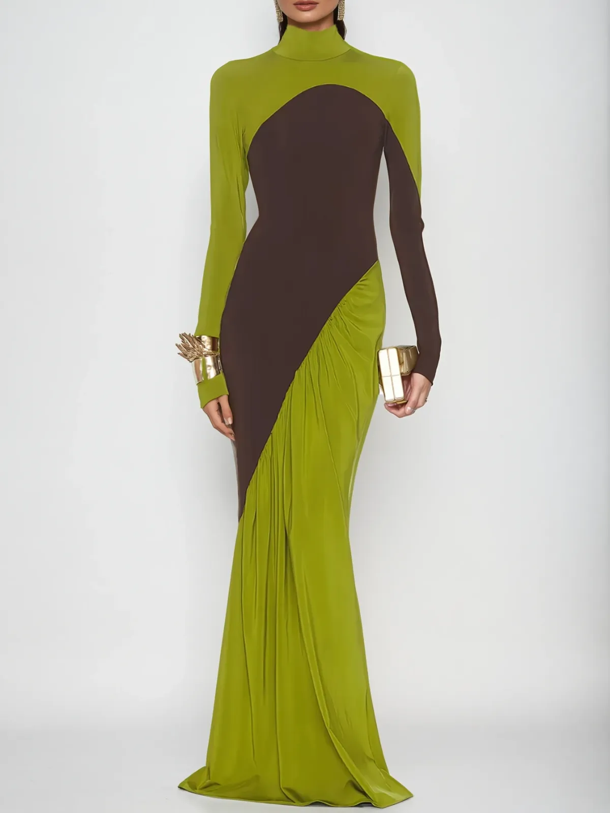 Laurice High Neck Maxi Dress In Green sold by Mew Mews product image thumbnail 3