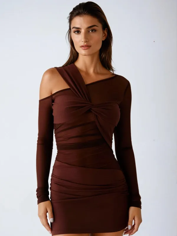 Wynla Twisted Ruched Mini Dress sold by Mew Mews