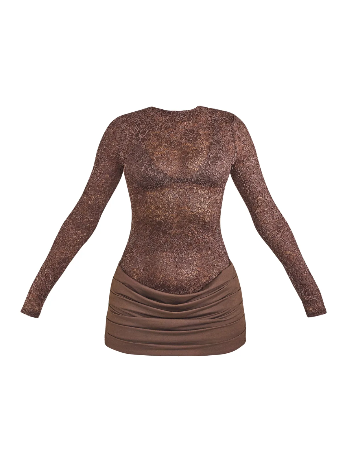 Wynth Lace Floral Ruched Mini Dress sold by Mew Mews product image thumbnail 5