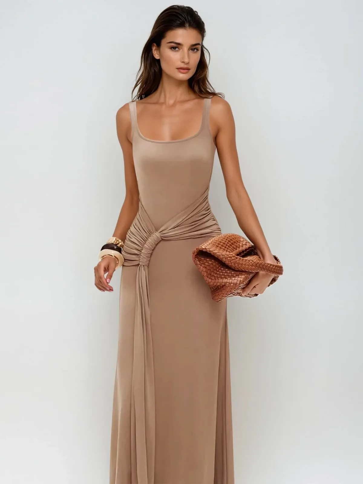 Saeldrin Spaghetti Draped Maxi Dress sold by Mew Mews product image thumbnail 2