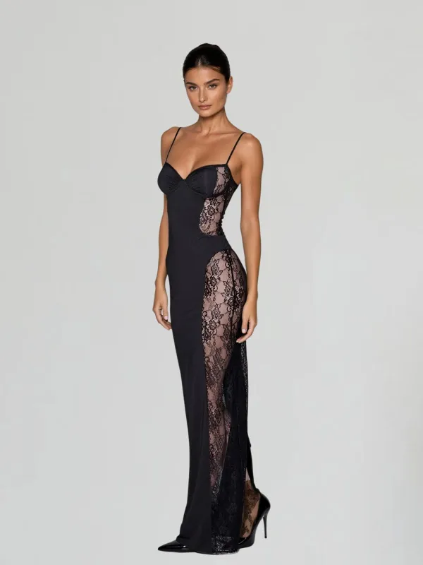 Velyxra Spaghetti Lace Maxi Dress sold by Mew Mews