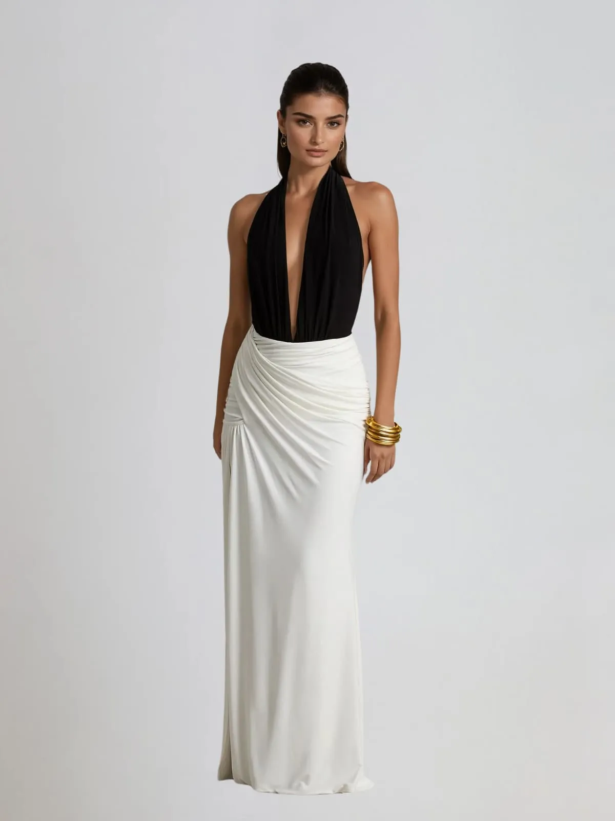 Vyxsis Backless Split Ruched Maxi Dress sold by Mew Mews