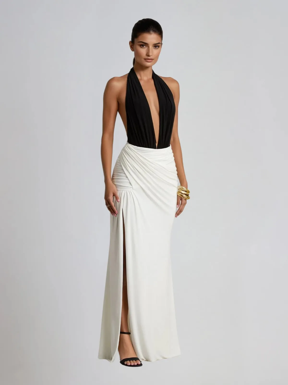 Vyxsis Backless Split Ruched Maxi Dress sold by Mew Mews product image thumbnail 2