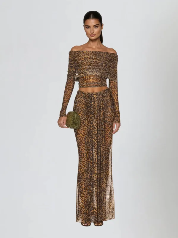 Vyxion Off Shoulder Draped Skirt Set sold by Mew Mews