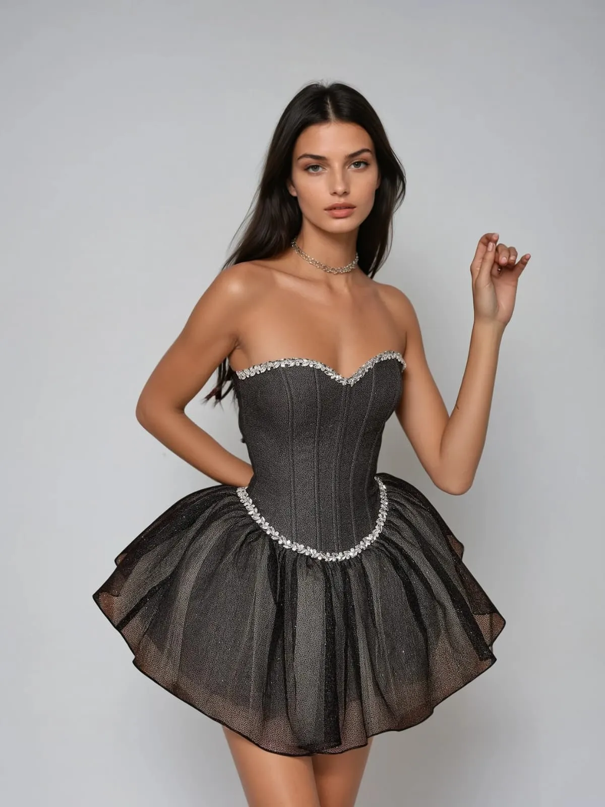 Velthox Corset Tulle Mini Dress sold by Mew Mews product image thumbnail 2