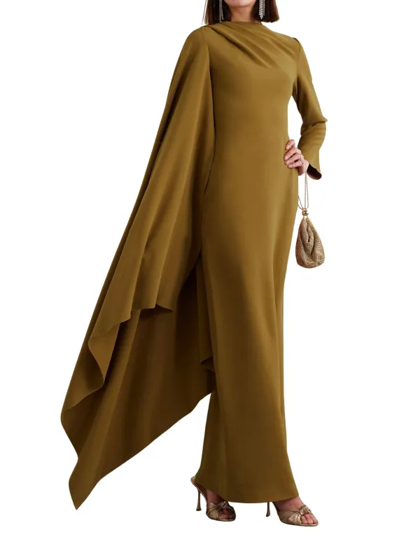 Velyra Shawl Ruffle Maxi Dress sold by Mew Mews
