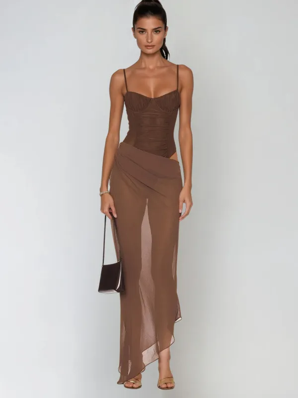 Uzzar Spaghetti Mesh Maxi Dress sold by Mew Mews