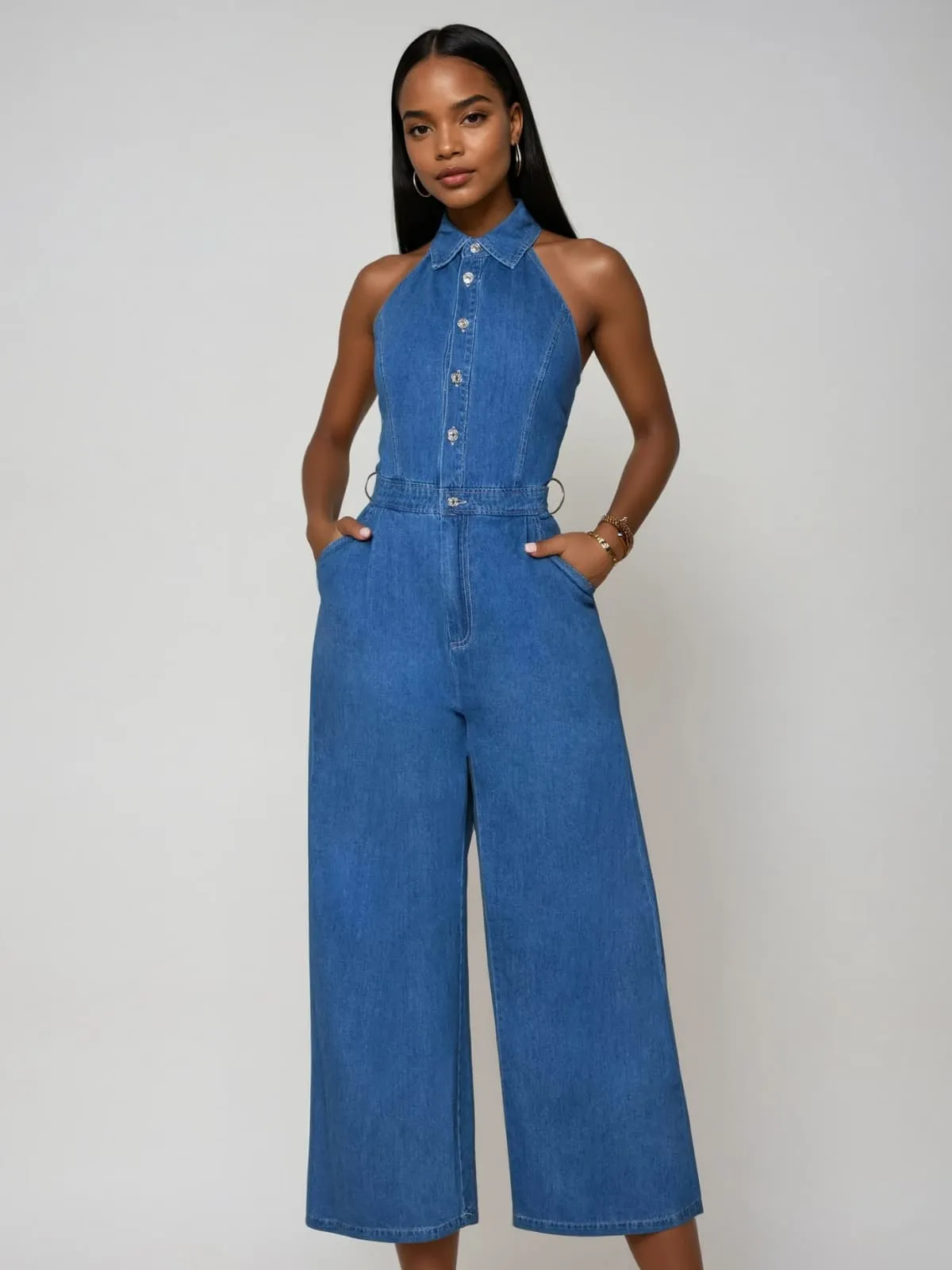 Wraith Folded Collar Jumpsuit sold by Mew Mews product image thumbnail 2