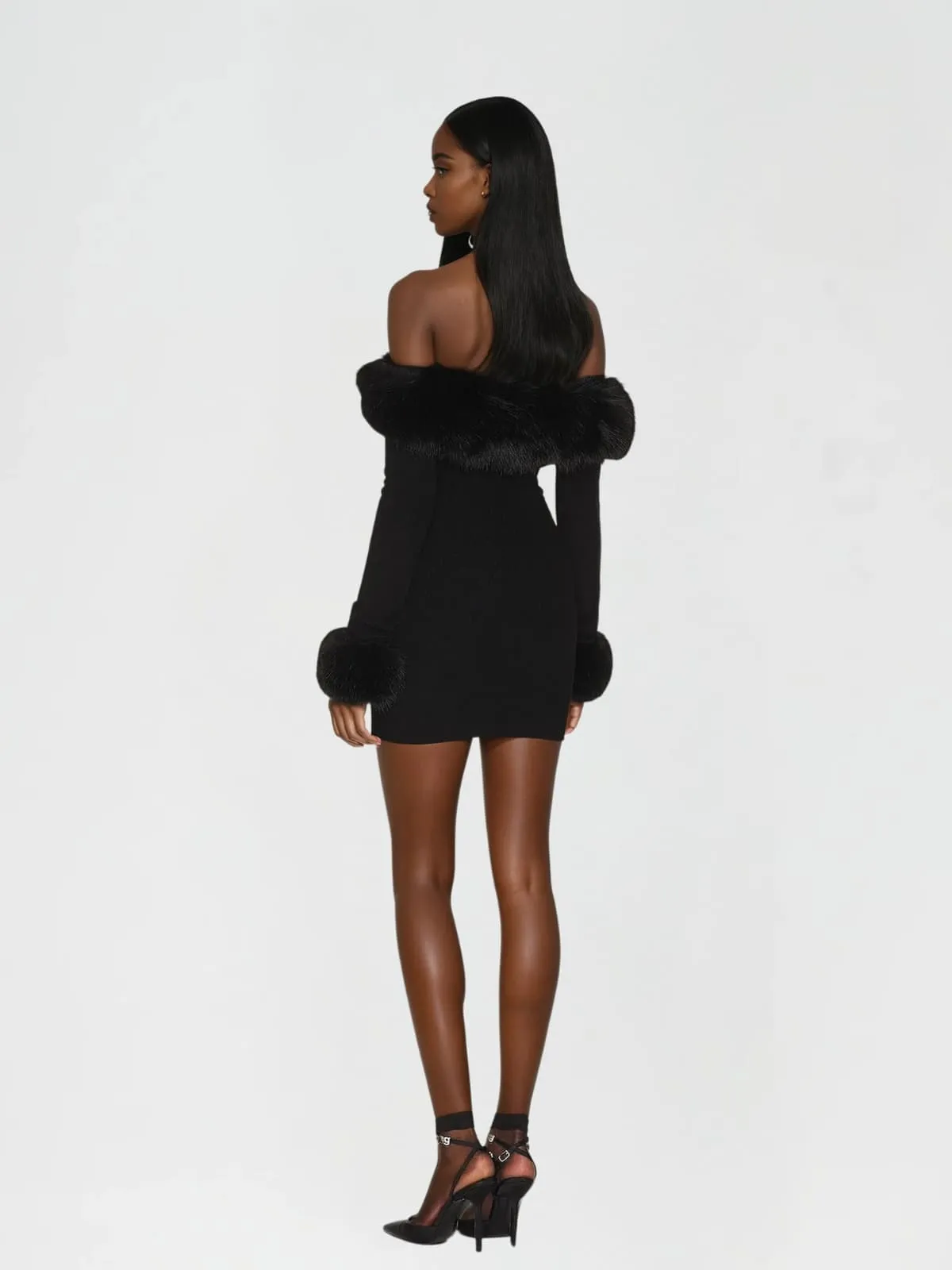 Loan Off Shoulder Knitted Mini Dress sold by Mew Mews product image thumbnail 3