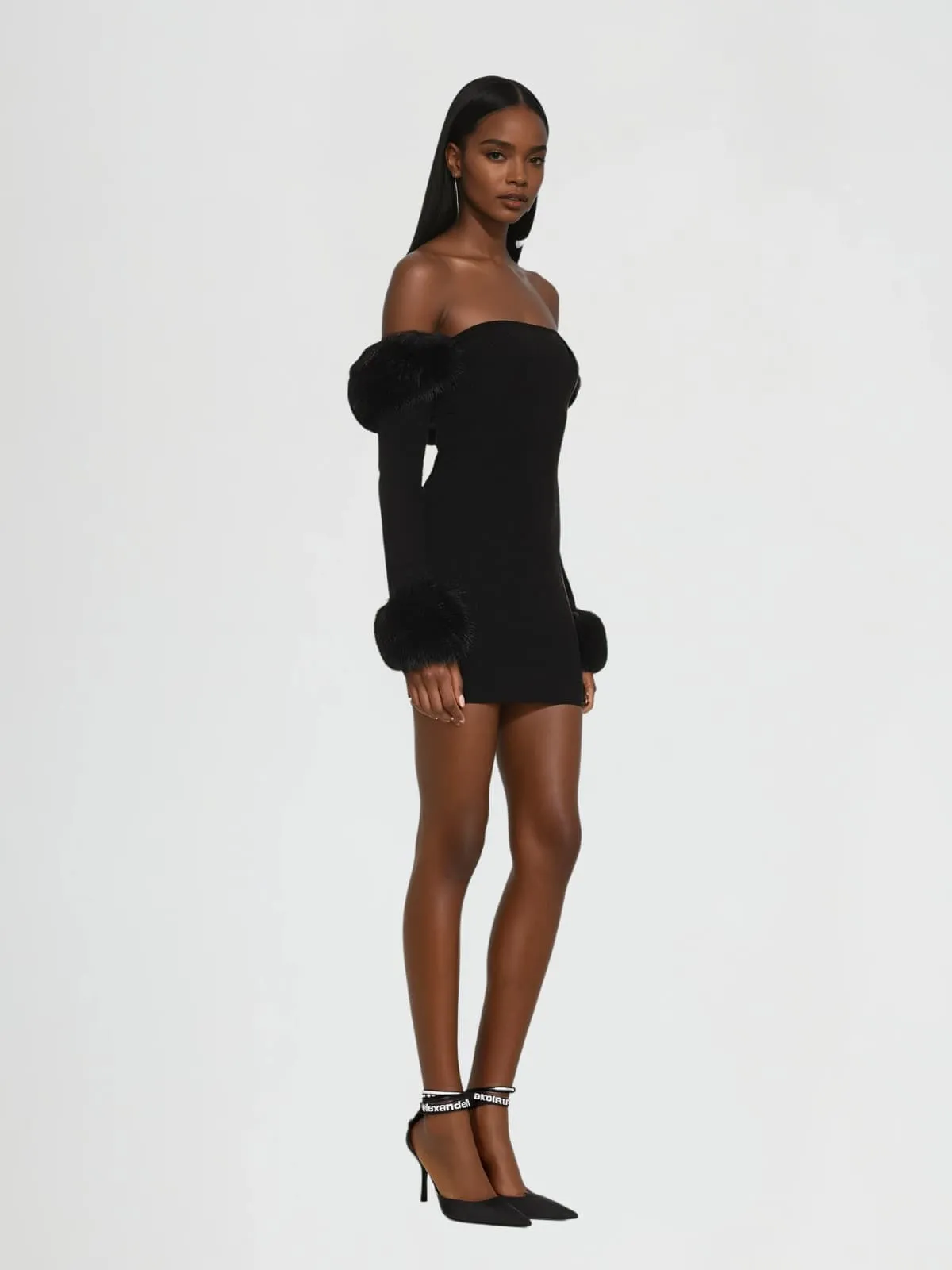 Loan Off Shoulder Knitted Mini Dress sold by Mew Mews product image thumbnail 2