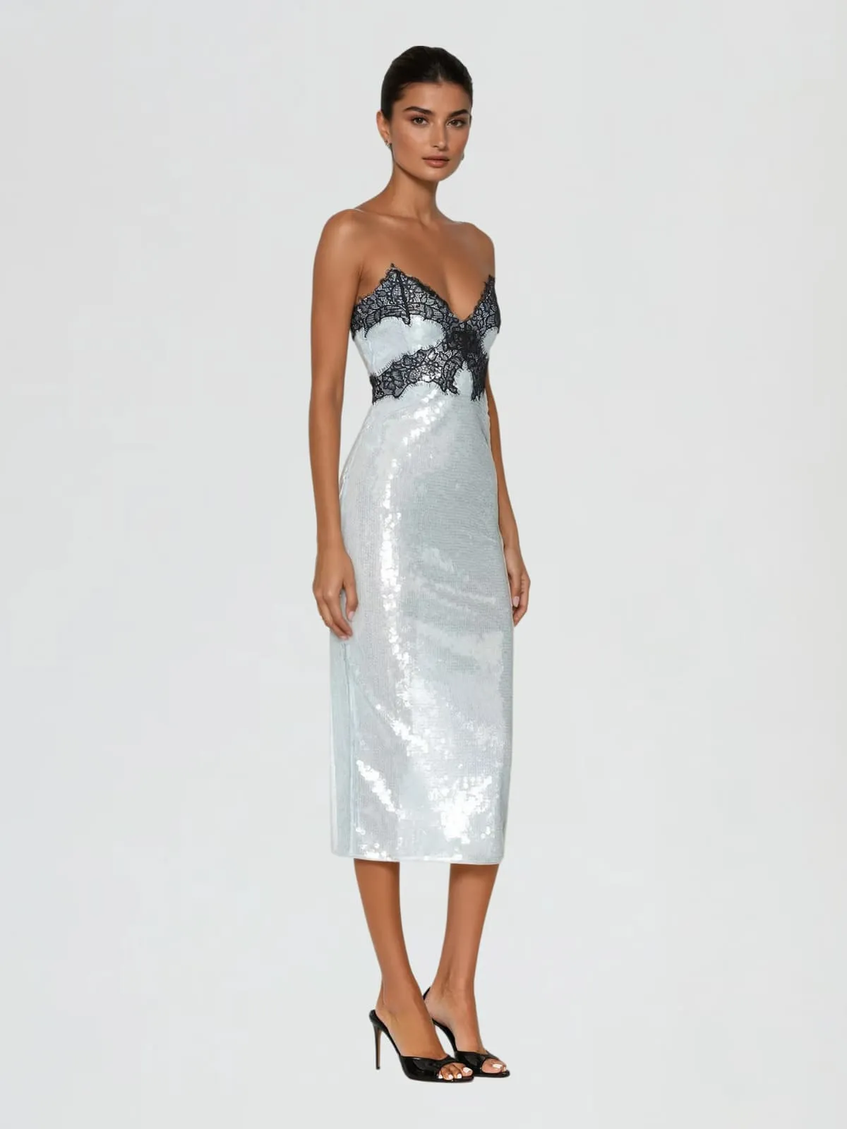 Yulren Strapless Sequin Midi Dress sold by Mew Mews product image thumbnail 2