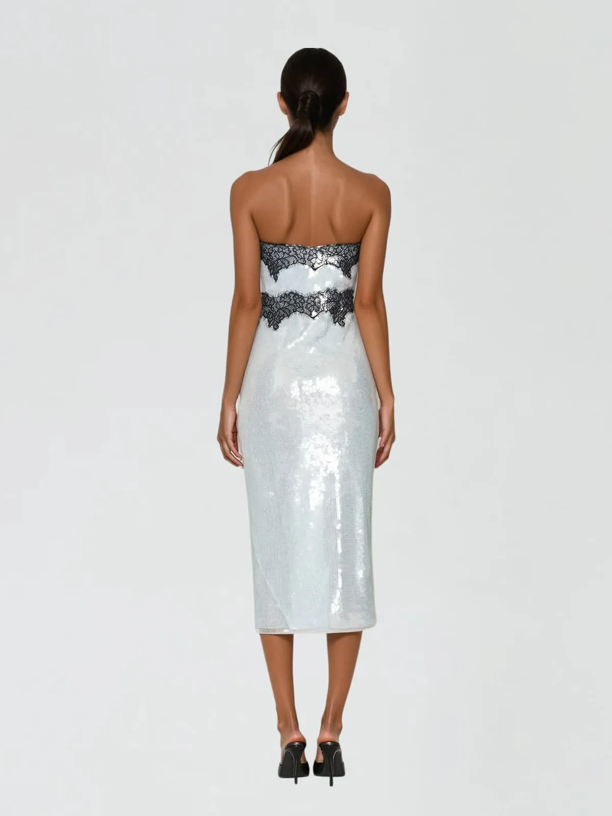 Yulren Strapless Sequin Midi Dress sold by Mew Mews product image thumbnail 3