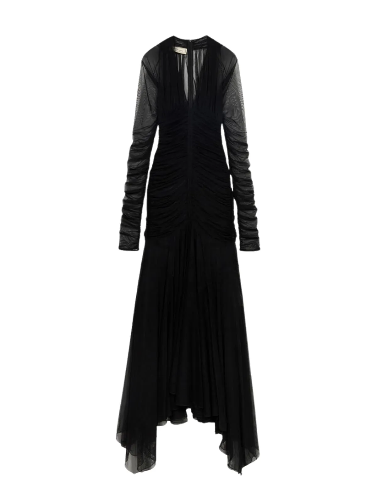 Wryne Plunge Neck Mesh Ruched Maxi Dress sold by Mew Mews product image thumbnail 5