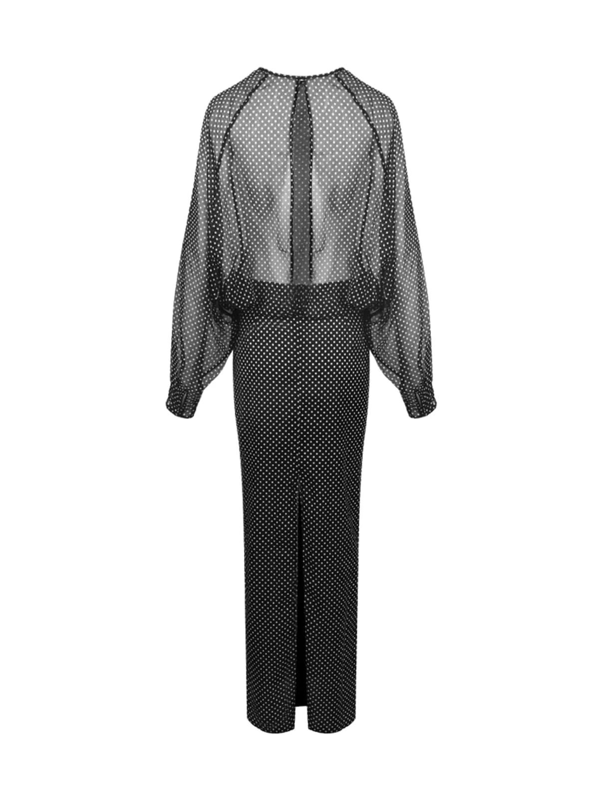 Wyvra Long Sleeve Dot Maxi Dress In Black sold by Mew Mews product image thumbnail 5