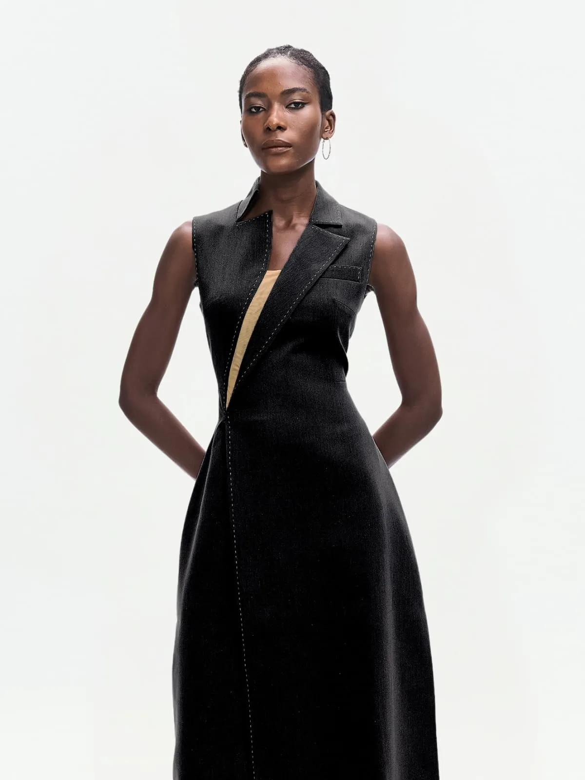 Ignatius Sleeveless Midi Dress In Black sold by Mew Mews product image thumbnail 2