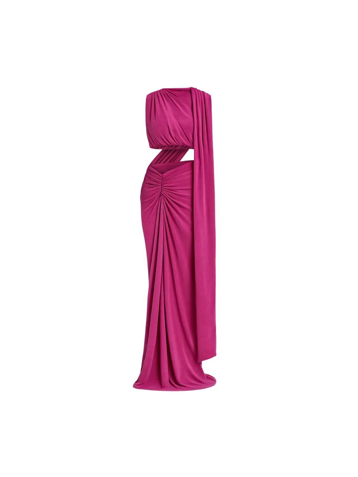 Breiana Sleeveless Ruched Maxi Dress In Hot Pink sold by Mew Mews product image thumbnail 4