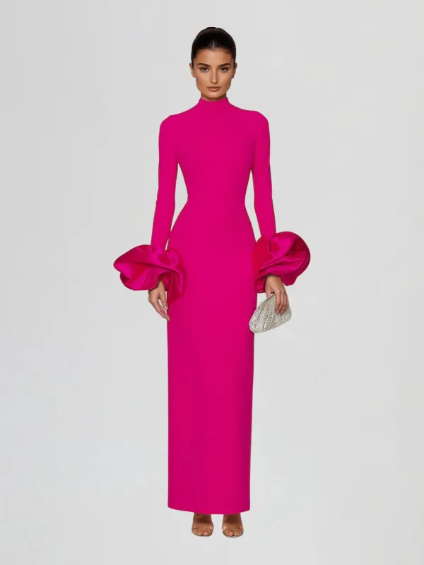 Marinus High Neck Flower Maxi Dress sold by Mew Mews