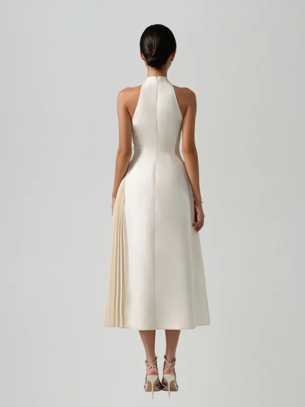 Llywelya Collar Pleated Midi Dress sold by Mew Mews