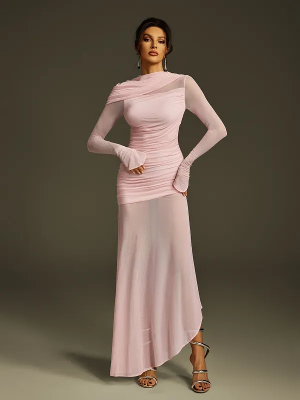 Glacian Long Sleeve Mesh Maxi Dress sold by Mew Mews