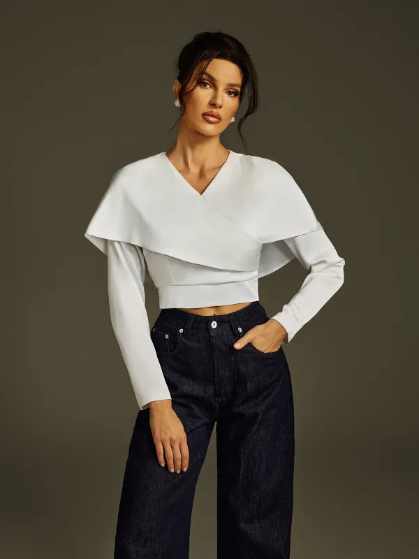 Latanya Long Sleeve Collar Top sold by Mew Mews