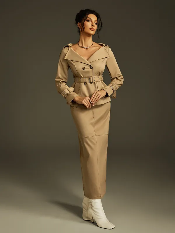 Orianna Folded Collar Skirt Set sold by Mew Mews