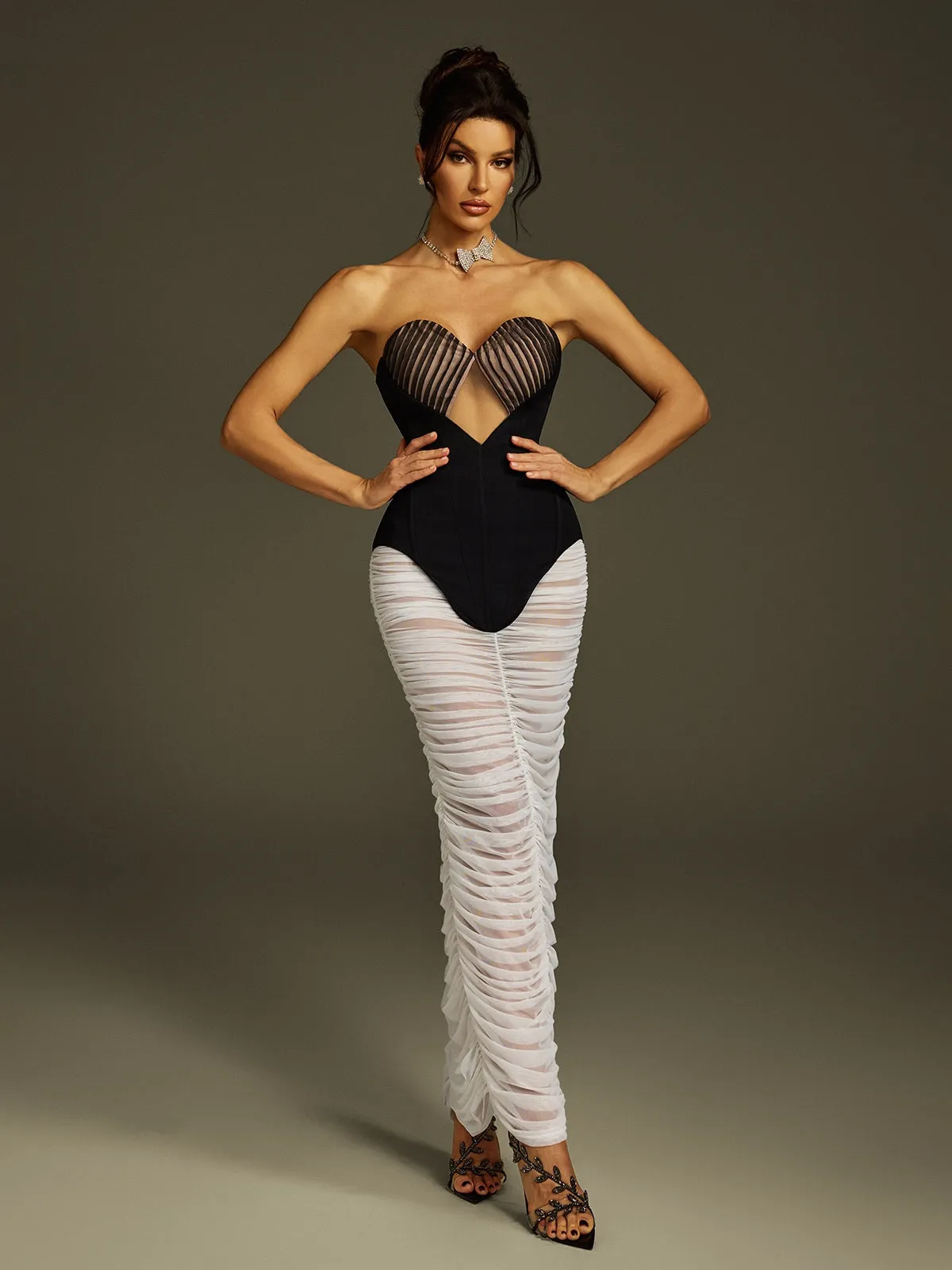 Kahoni Strapless Ruched Mesh Skirt Set sold by Mew Mews product image thumbnail 4