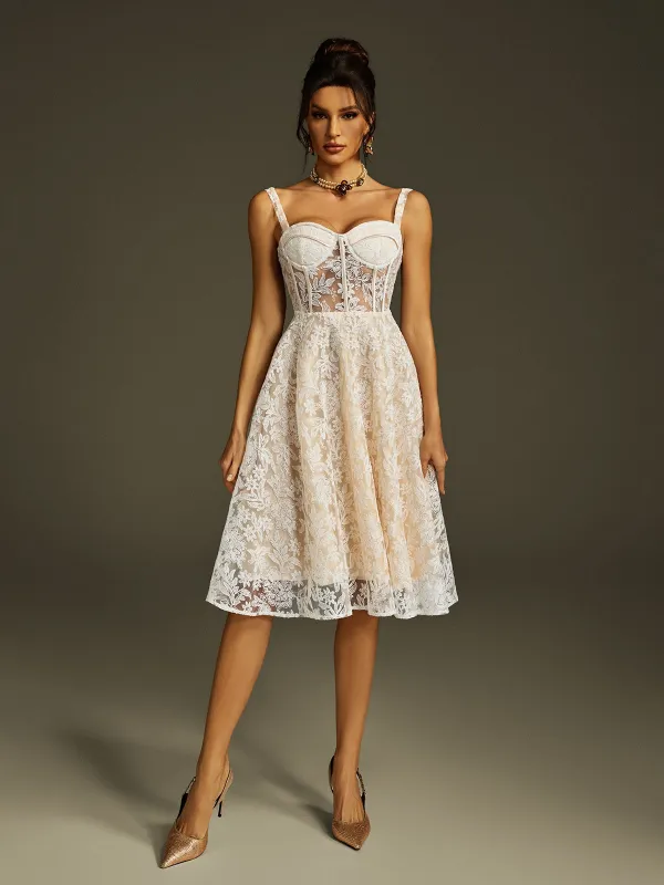 Zylgoth Spaghetti Embroidered Mesh Midi Dress sold by Mew Mews