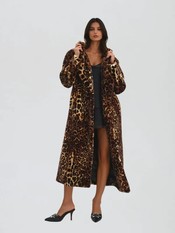 Lotan Leopard Faux Fur Coat sold by Mew Mews