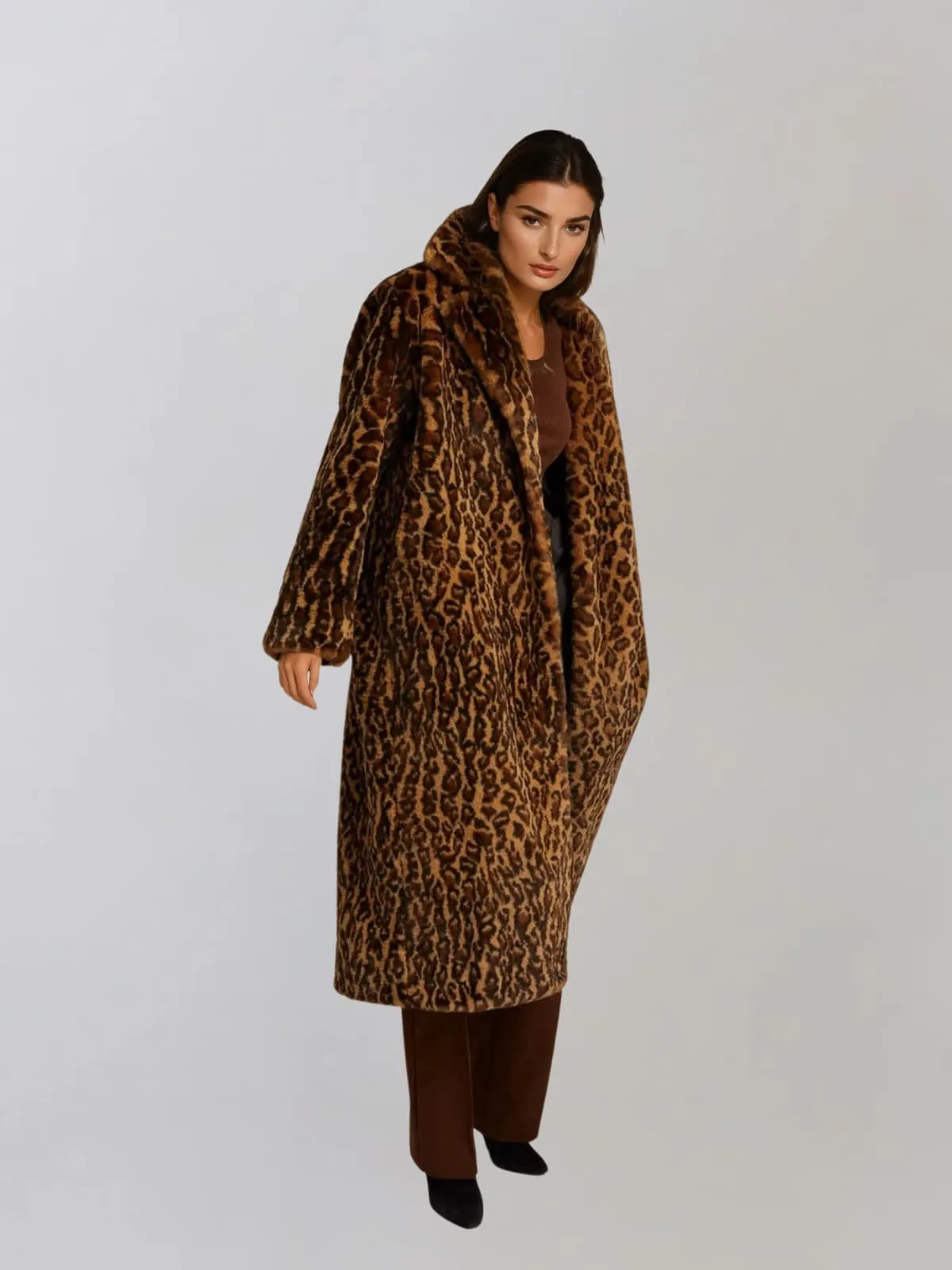 Lotan Leopard Faux Fur Coat sold by Mew Mews product image thumbnail 3