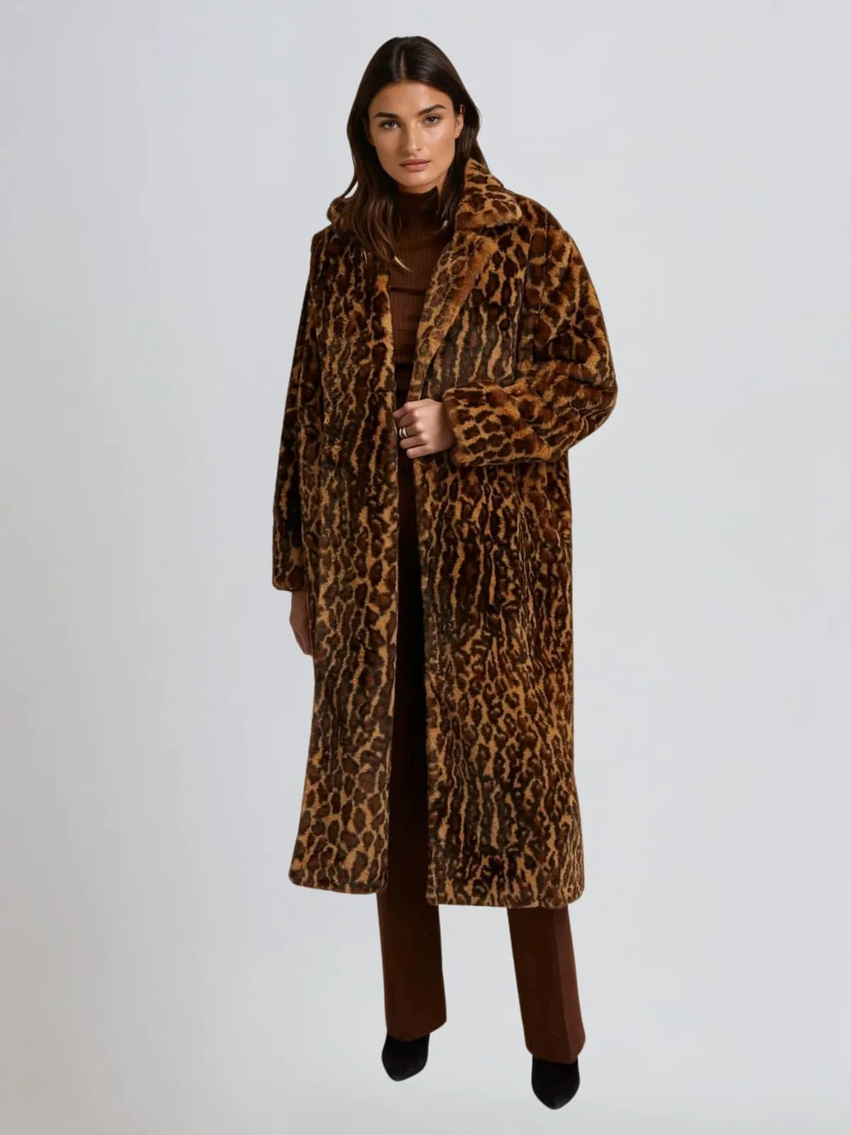 Lotan Leopard Faux Fur Coat sold by Mew Mews