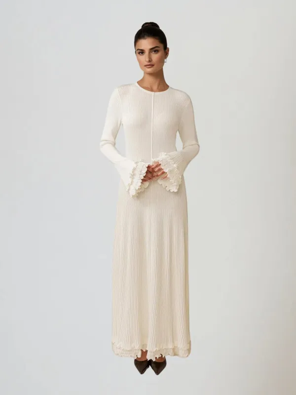 Lorinda Flare Sleeve Knitted Maxi Dress sold by Mew Mews