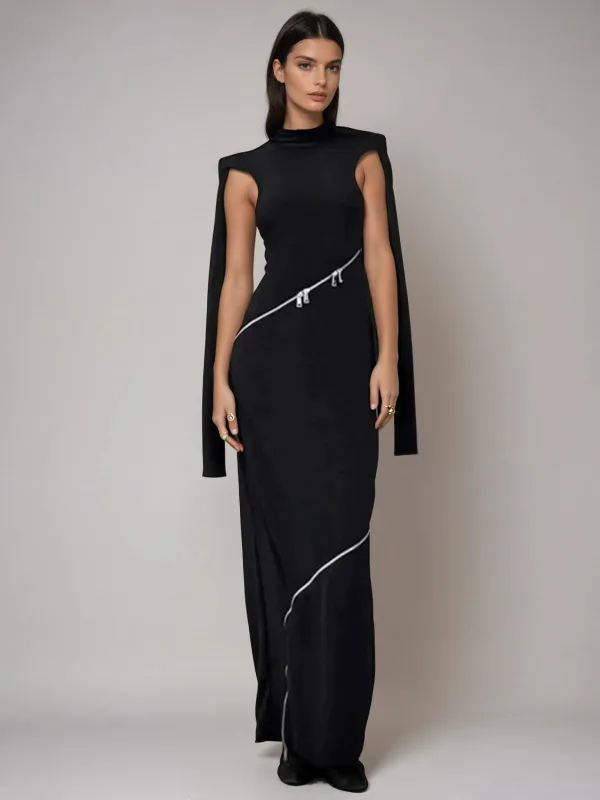 Alastor Long Sleeve Cutout Maxi Dress made by Mew Mews