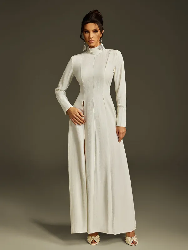 Litany High Neck Split Maxi Dress sold by Mew Mews
