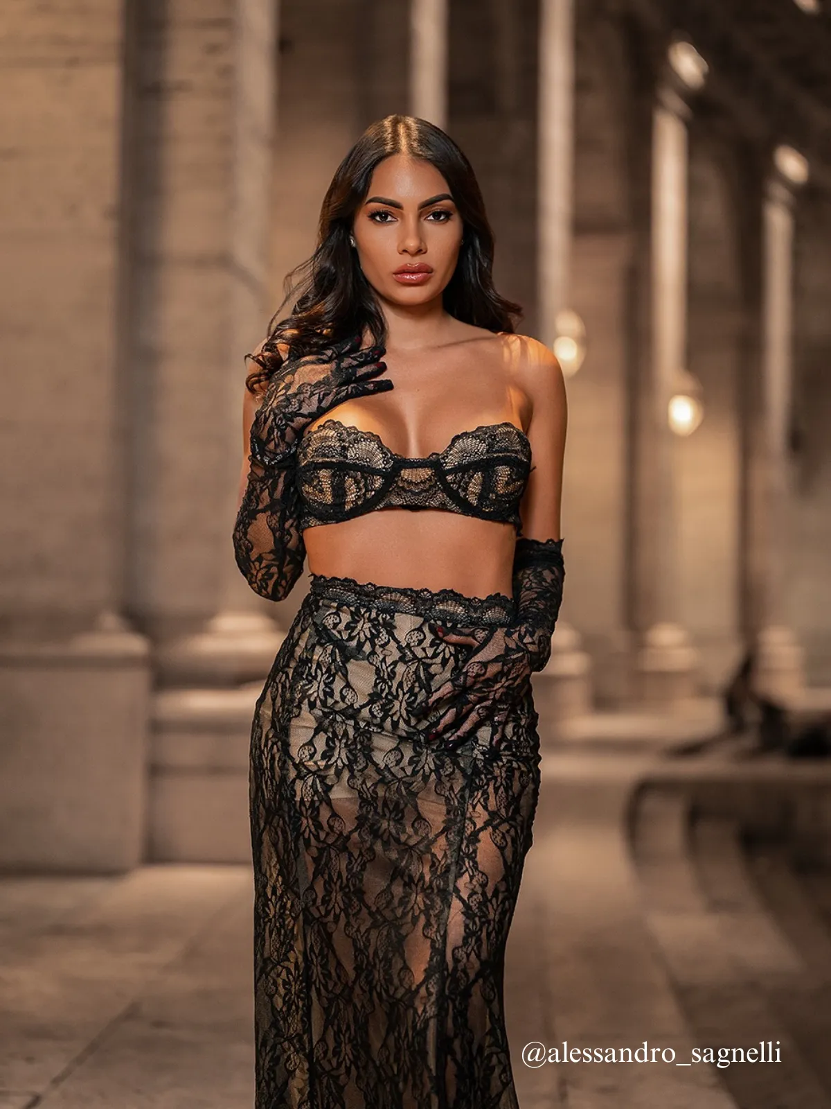 Janine Lace Skirt Set With Gloves sold by Mew Mews product image thumbnail 2